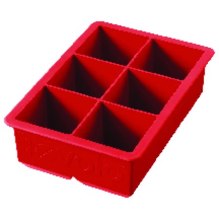 TOVOLO 4.25 in. W X 6.25 in. L Candy Apple Red Silicone King Cube Ice Tray 81-9110